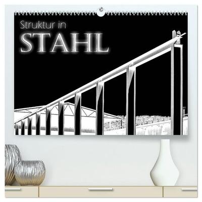 Struktur in Stahl (hochwertiger Premium Wandkalender 2027 DIN A2 quer), Kunstdruck in Hochglanz