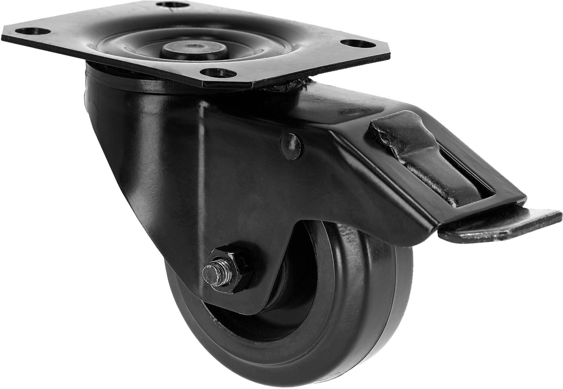 Adam Hall Hardware 372091 Blk - Lenkrolle 80 Mm Mit Feststeller, Schwarz