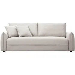 3-Sitzer Sofa in strukturiertem Samt-Effekt-Stoff beige PIO