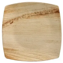 Papstar 100 Teller, Palmblatt pure 15 cm x 15 cm natur QUADRATO