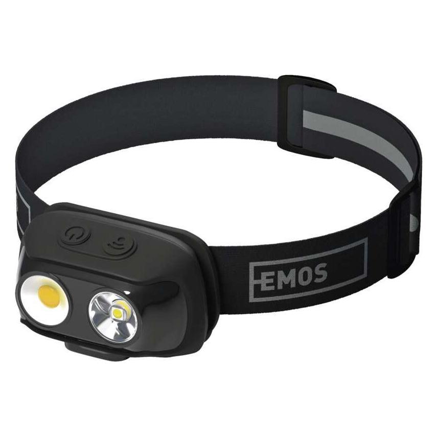 Emos COB LED aufladbare Stirnlampe P3542, 500lm, 130m, Li-pol 1200 mAh (500 lm) (P3542)