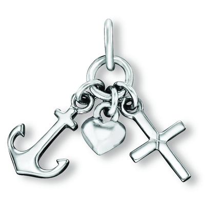 Kettenanhänger ONE ELEMENT "Glaube Liebe Hoffnung Anhänger aus 925 Silber", silber, Schmuckanhänger, Damen, Silber 925 (Sterlingsilber), Kettenanhänger, Herz mit Bedeutung – eine feine Geschenkidee für viele Anlässe