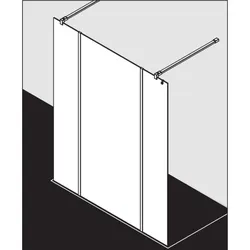 Kermi Xb Glasanlage XBFWA12020VAK 120x200cm, silber hochglanz, ESG klar