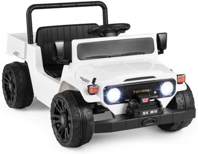 Costway 12V Electric Ride On Truck with Dump Bed and Music Licensed Toyota-White
