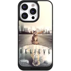 Nivocase Handyhülle für Apple iPhone 13 Pro Hülle NIVOpure Case Schwarz Motivation Tiere Tiger (Apple iPhone 13 Pro), Smartphone Hülle, Schwarz