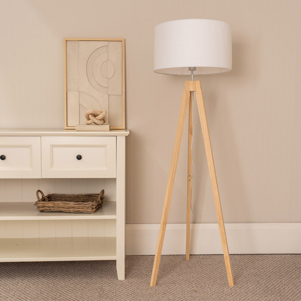Fjørde & Co Barneveld 150cm Tripod Floor Lamp White 150cm H X 45cm W X 45cm D