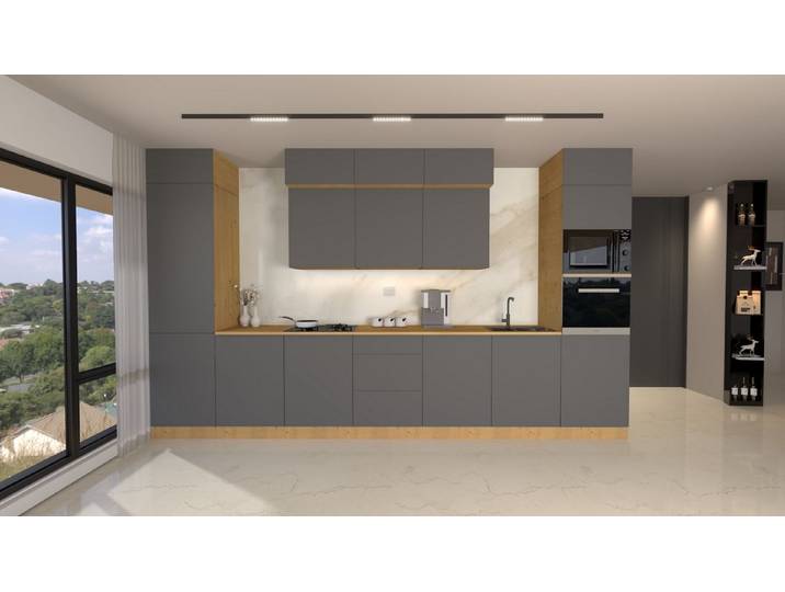 ROYAL24_MARKT Küchenzeile Nexa Küchenzeile KÜ-LN-004 – 420 cm – Modernes Küchensystem, (Komplett Set), Feinste Qualität - Modern - Zeitlos