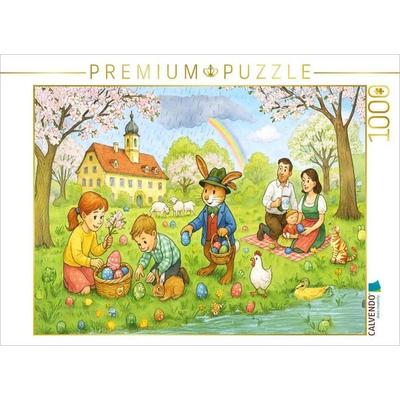 CALVENDO Puzzle Bayerisches Osterwunder im Wimmelbild | 1000 Teile Lege-Größe 64x48cm Foto-Puzzle für glückliche Stunden
