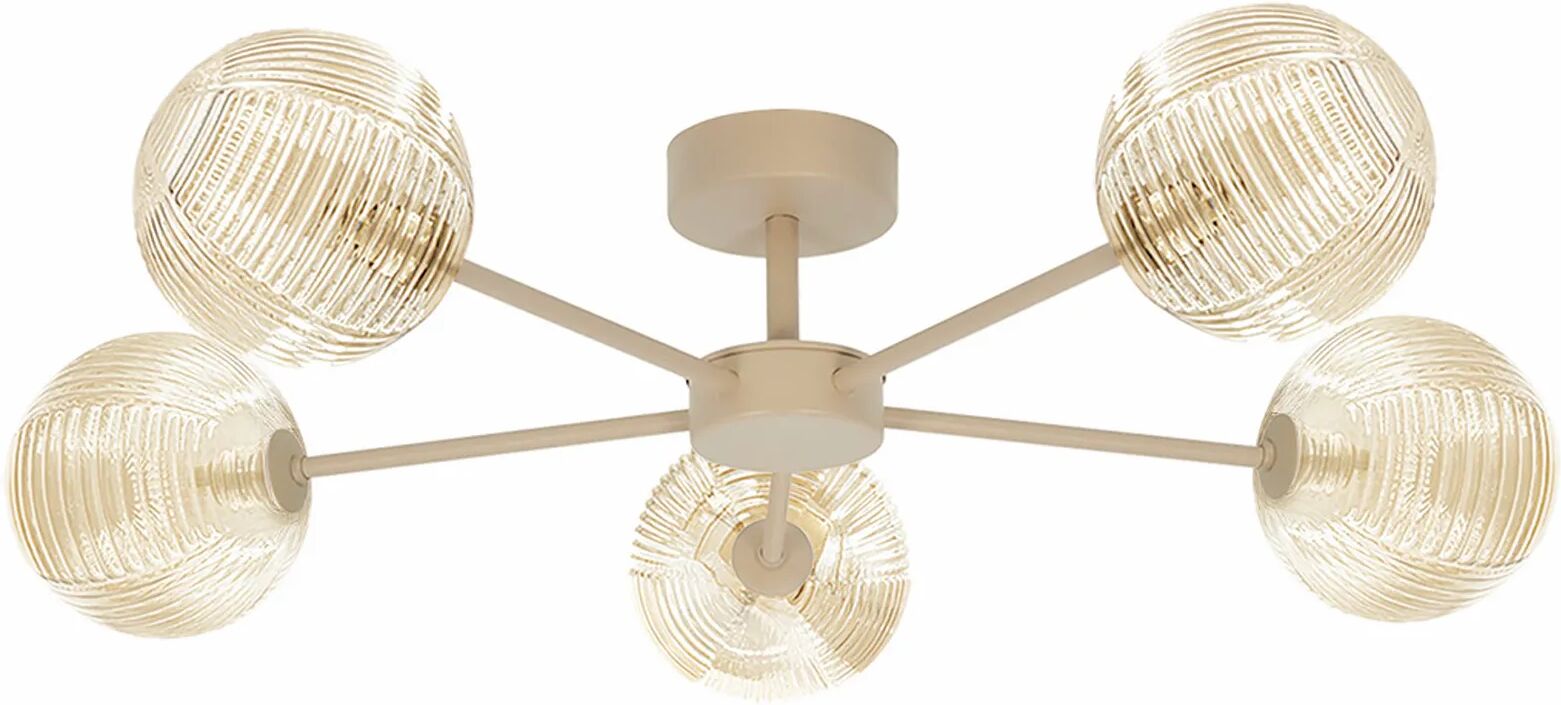 Lumes Pięcioramienna lampa sufitowa beżowa D5-G28
