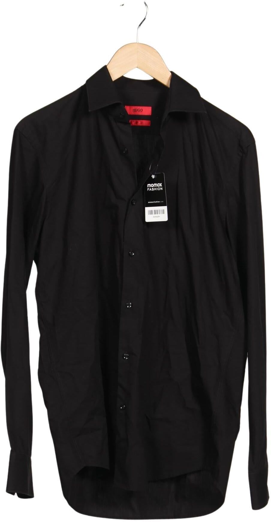 Hugo by Hugo Boss Herren Hemd, Schwarz, Gr. 39, Baumwolle - Second Hand