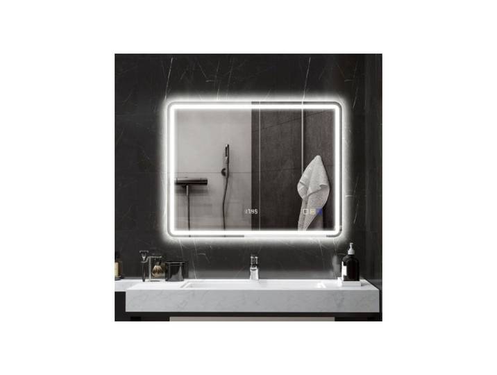 Miroir de salle de bain - VVBV - HOMCOM - Éclairage LED réglable - Bluetooth & horloge - Anti-buée IP44