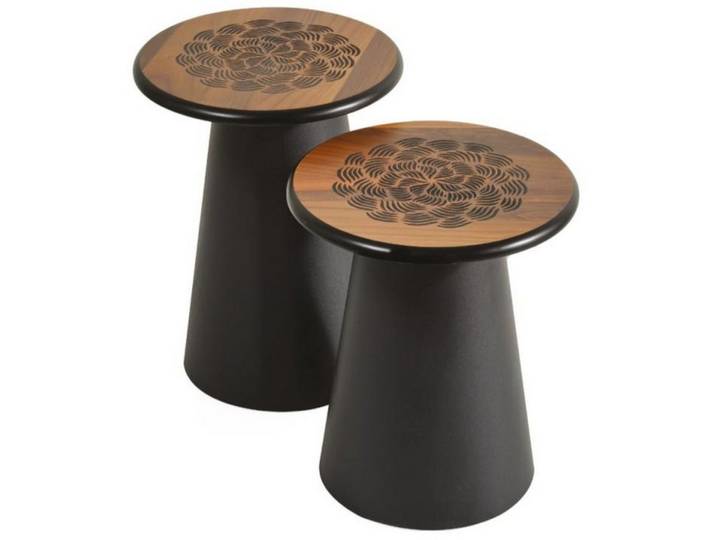 JVmoebel Couchtisch Couchtische Modern Wohnzimmer Schwarz Braun Rund Praktisch Komfort, Made in Europa