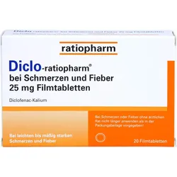 Diclo-Ratiopharm bei Schmerzen und Fieber 25 mg 20 ST