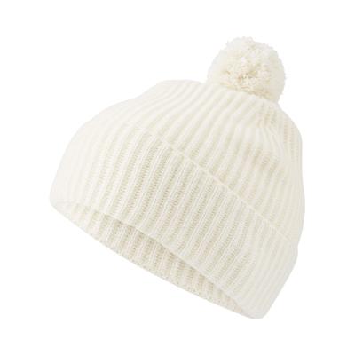 Strickmütze FALKE "Pure Cashmere", Jungen, Gr. onesize, weiß (off, weiß (2040)), Mützen Strickmütze