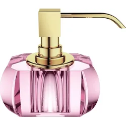 Kristall Seifenspender rosa mit Gold-Pumpe
