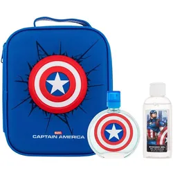 Marvel, Beauty Geschenkset, Captain America Eau De Toilette Spray 100ml Set 3 Stück 2020 (Körperpflegeset)
