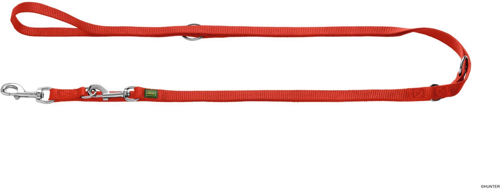 DOG SPORT HUNTER Verstellbare Führleine Extra Long 25/300, rot