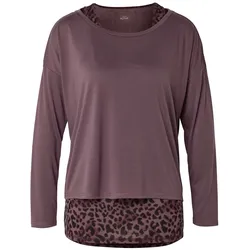 Tchibo - 2-in1-Sportshirt - Damen - Gr. S - schwarz/print