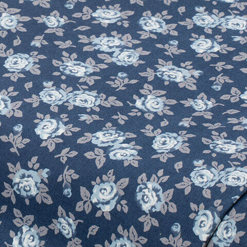 Baumwoll-Trachtenstoff "Rosen", blau-color