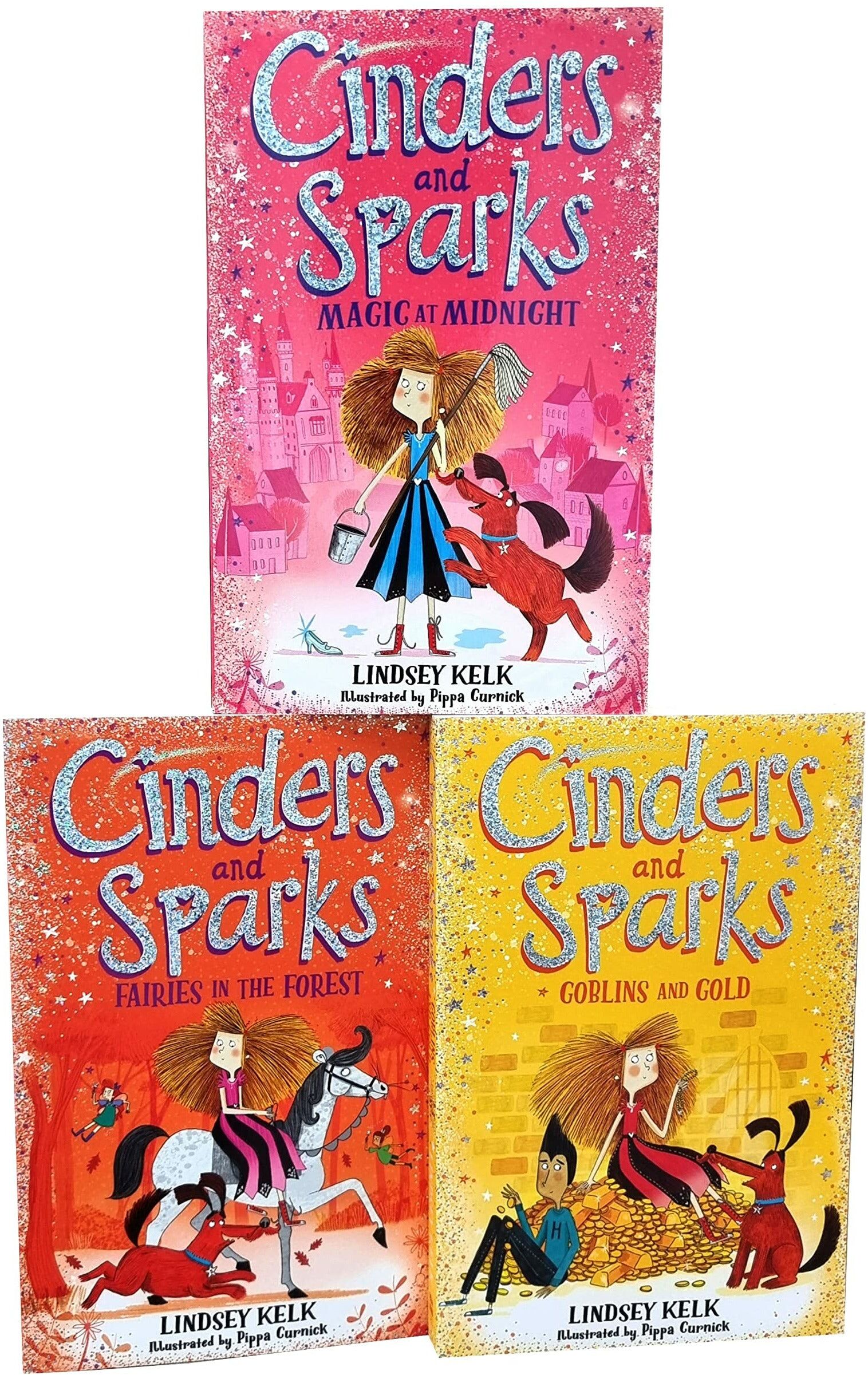 HarperCollins Publishers Lindsey Kelk Cinders and Sparks 3 Book Collection Set – Magic at Midnight, Fairies in the Forest & Goblins and Gold   Children’s Fantasy Adventure Ser