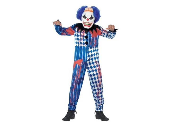 Smiffys Deluxe Sinister Clown Costume, Blue