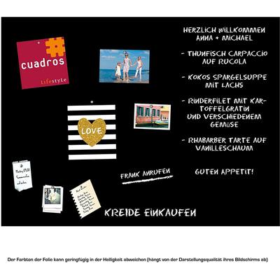 Magnetfolie QUEENCE "Magnetische Tafelfolie", schwarz, B:75cm H:0,1cm L:100cm, Vinyl, Dekorationsfolien, Tafel-Wandtafelfolie-Magnetfolie, selbstklebend, Kreide+Neodym-Magnete