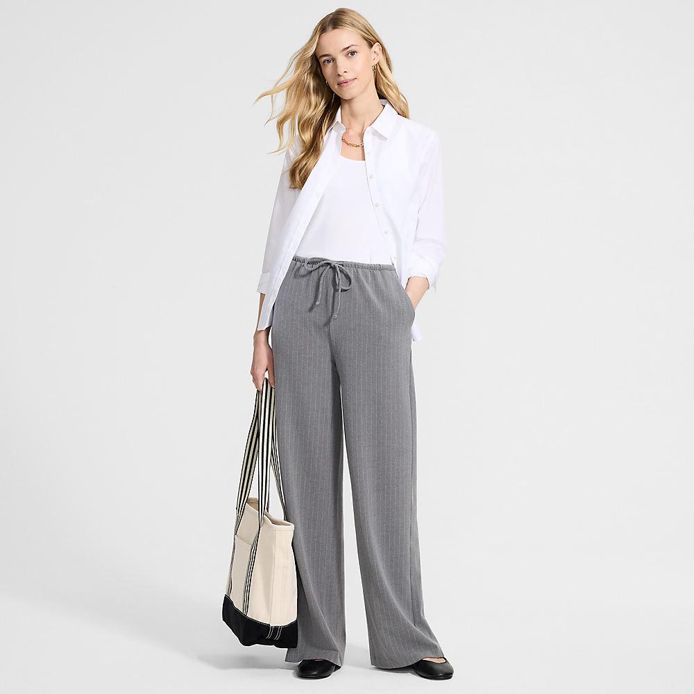 Flanell-Anzughose, Damen, size: regular, Grau, Elasthan/Polyester/Kunstseide, by Lands' End