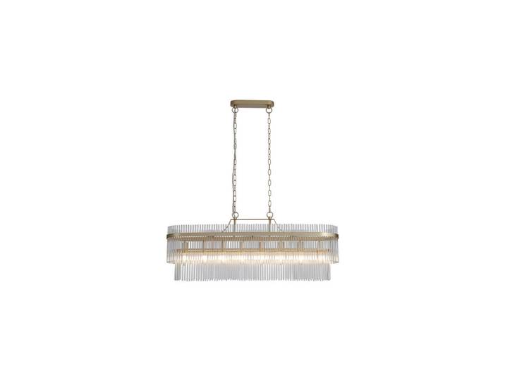 Pendelleuchte Lara, Klar, Goldfarben, Metall, Glas, 22x150x98 cm, Europäischer Sicherheitsstandard, höhenverstellbar, Lampen & Leuchten, Innenbeleuchtung, Hängeleuchten, Pendelleuchten
