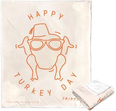 Wb Friends Happy Turkey Day Silk Touch Throw Blanket by The Northwest in O
