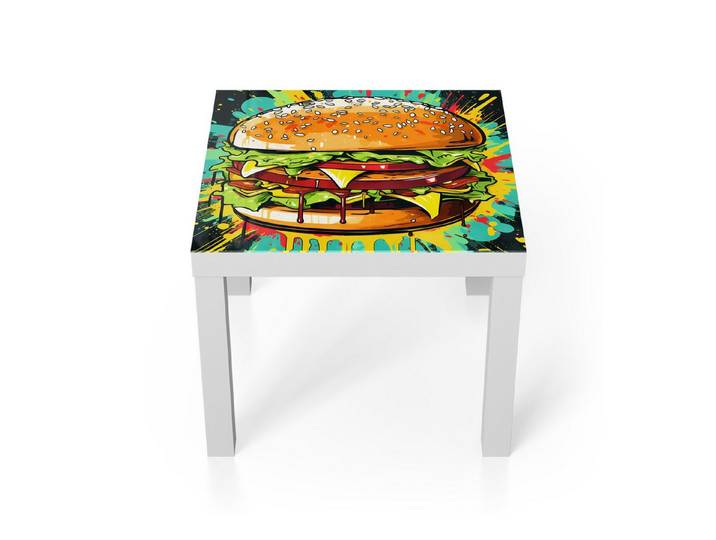 DEQORI Couchtisch 'Buntes Burgerfest', Glas Beistelltisch Glastisch modern