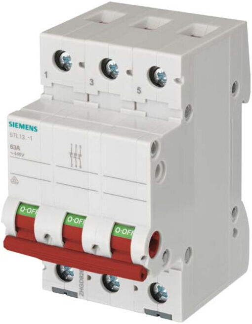 Siemens Interrupteur industriel numérique 63A, 3 pôles, rouge 5TL1363-1 (5TL13631)