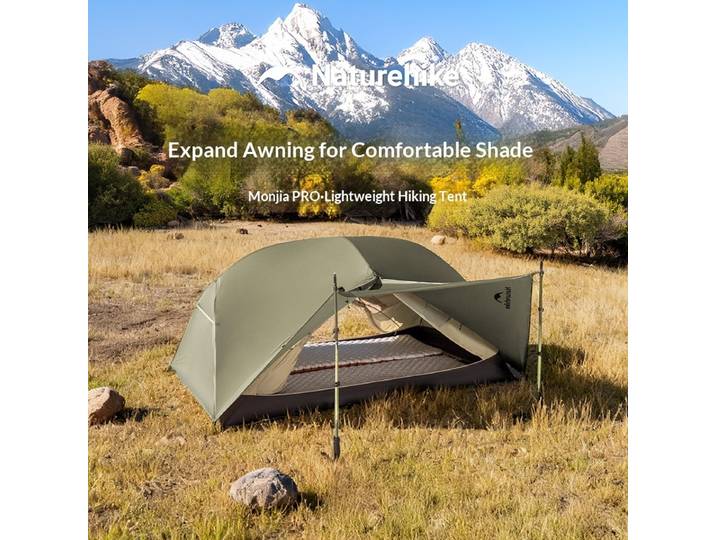 Tente de randonnée Naturehike Mongar PRO en nylon 20D, ultralégère, imperméable, pour camping en plein air, tente professionnelle légère pour 1 à 3 personnes, tente de randonnée 3 saisons