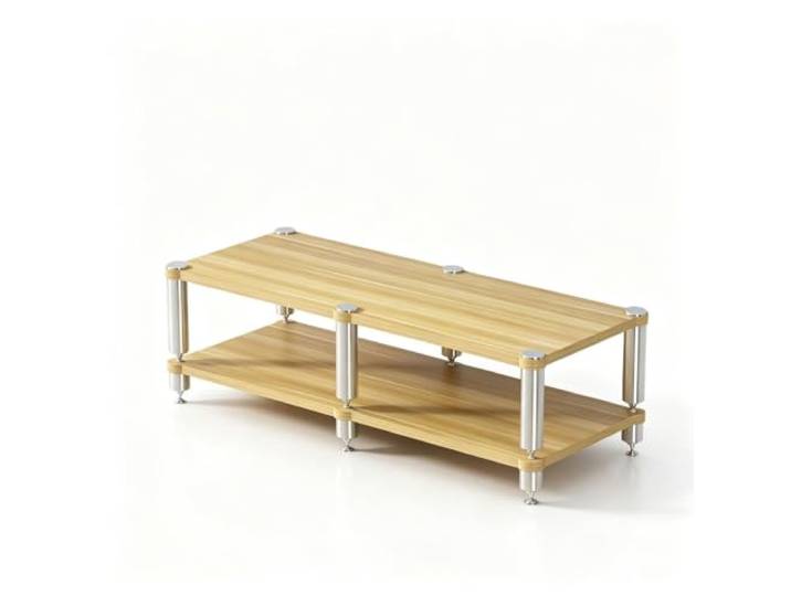 YHTCSXMD HiFi Rack, 2-4 Stufiges Audio Rack aus Holz Holzplatten und Aluminiumstützen, modular für Verstärker und Player, für Wohnzimmer und Audio-Bereiche
