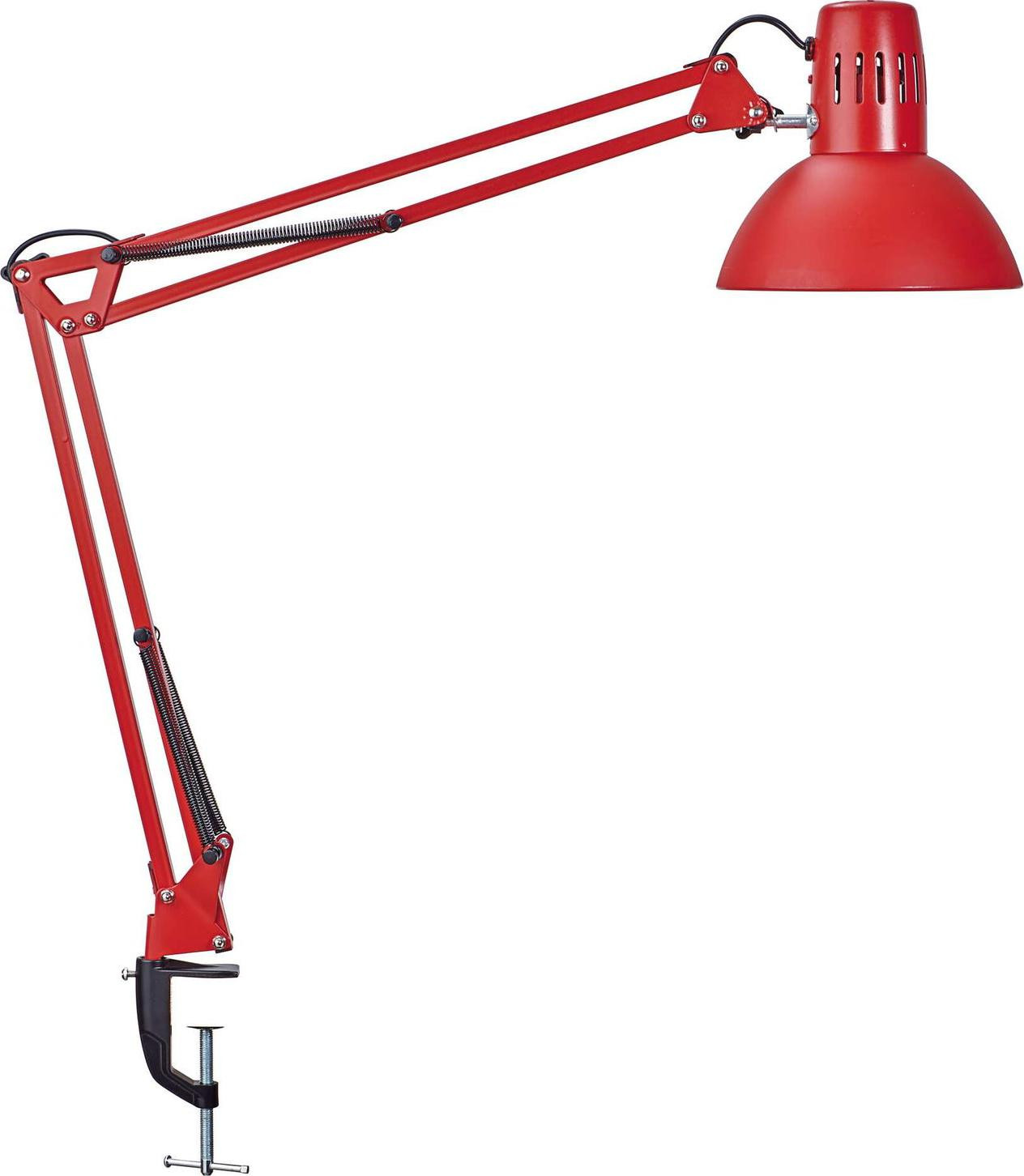 MAULstudy bureaulamp met klemvoet, E27 LED, 3.000 Kelvin, rood