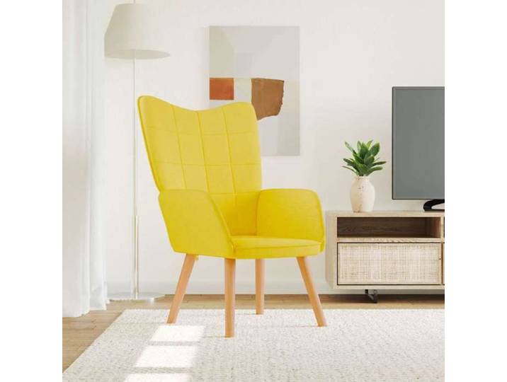 Jaune Fauteuil simple Magnifique Chaise de canapé Jaune moutarde Tissu 61 5x69x95 5cm CL7633624