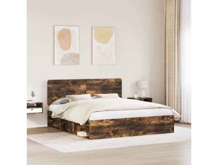 SKTQYQO Bettgestell Kiefer massiv 180 x 200 cm Zeitgenössisches Design, klare Linien, geeignet für jeden Raum, robuster Rahmen