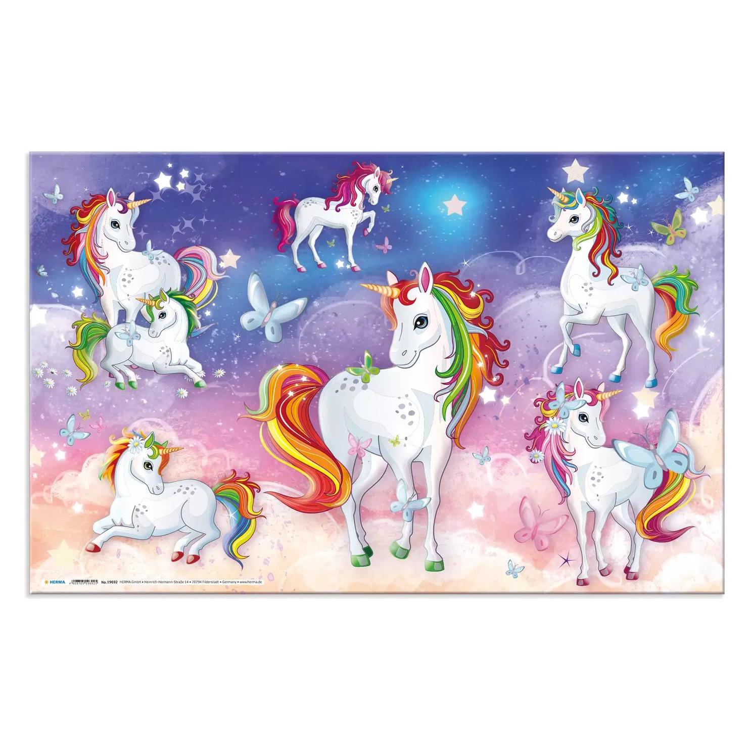 Herma Schreibunterlage Einhorn 55x35 3 Stück (35 x 55 cm) (19692)