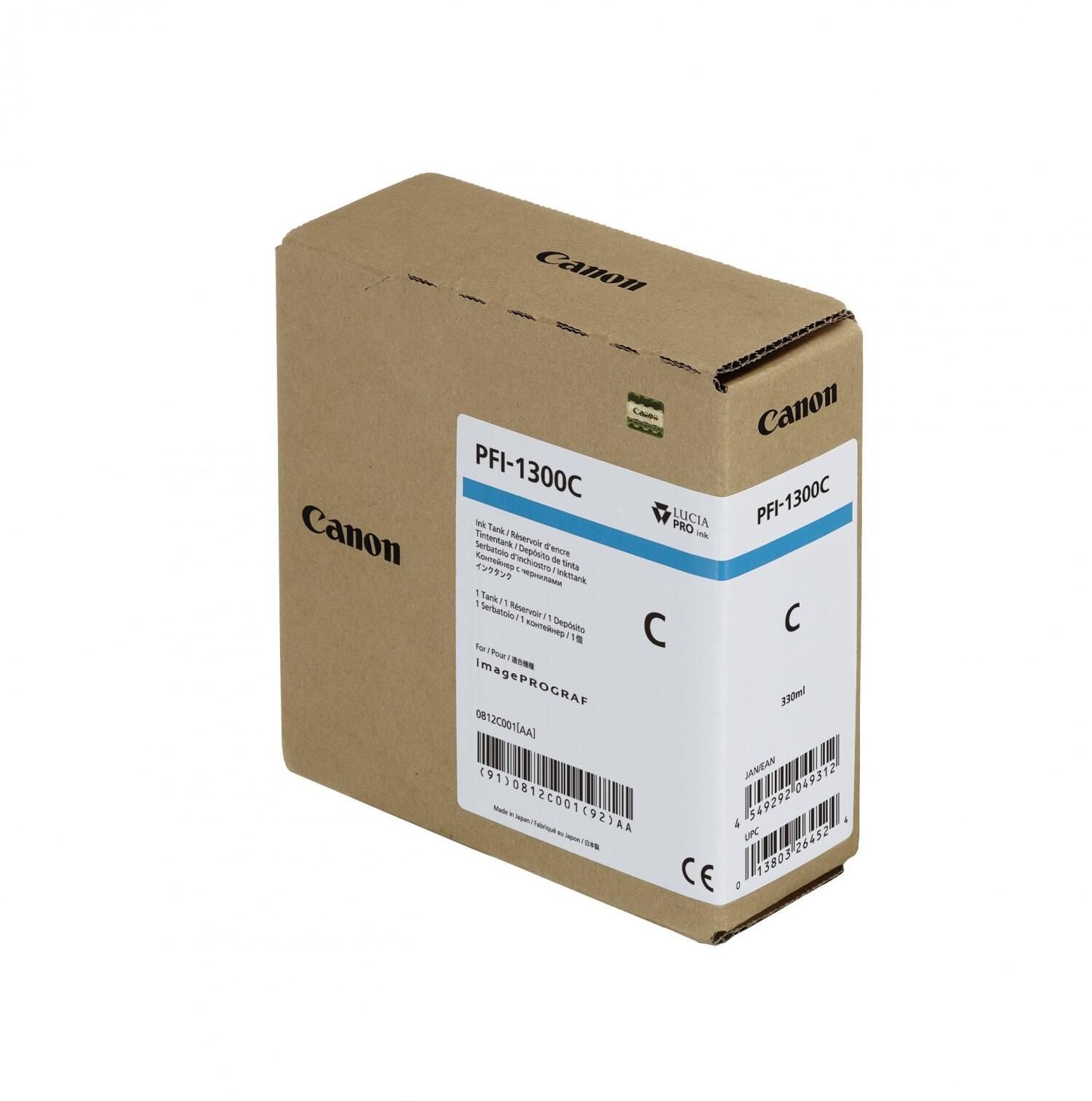 Canon Original PFI-1300C Druckerpatrone - cyan 330ml 0812C001