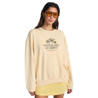 Sweatshirt BILLABONG "All The Days Kendall", Damen, Gr. M, beige (weiß cap), Obermaterial: 55% Baumwolle, 25% Baumwolle, 20% Polyester., Sweatshirts Sweatshirt
