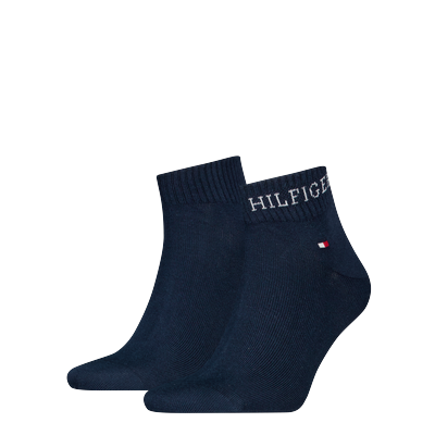 Tommy Hilfiger "TH MEN QUARTER 2P HILFIGER TAB" 2 Paar, Logo-Flag und Schriftzug