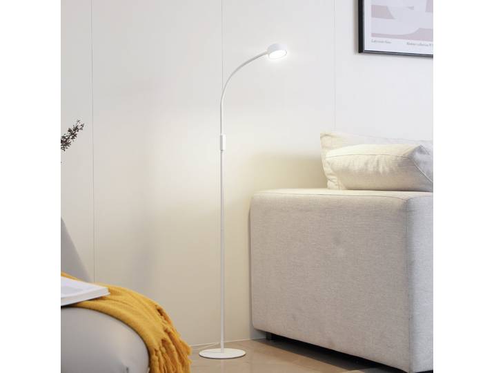 Maori LED Stehleuchte Weiß - Lindby - Arbeitszimmer / Büro - Modern - Metall - Einflammig