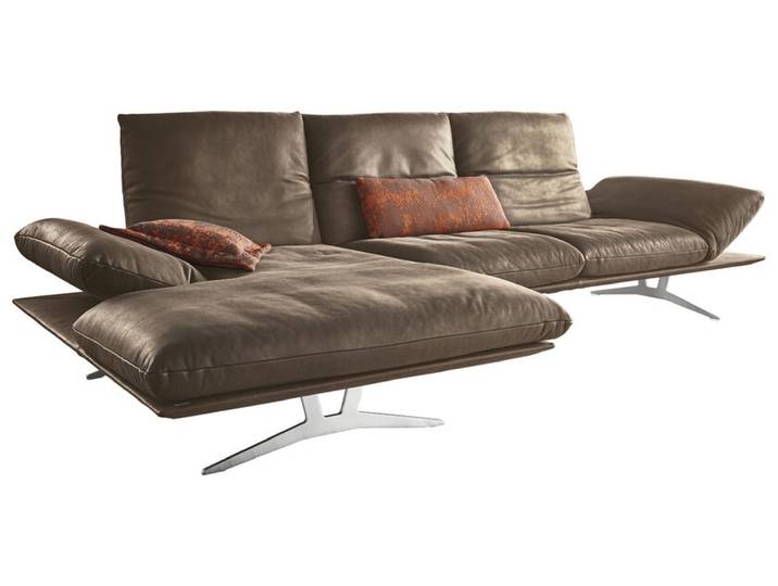 Ecksofa FRANCIS L-III India Leder schokobraun