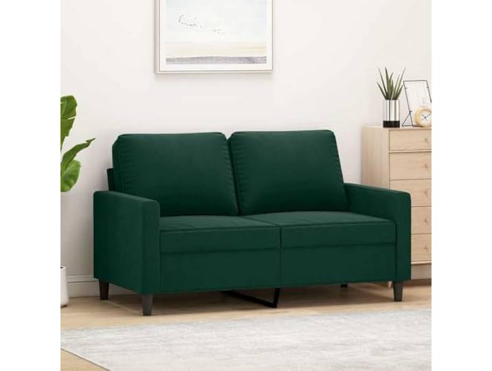 HEFZGDB 2-Sitzer-Sofa Dunkelgrün 120 cm Samt Stoff Bezug Metallgestell Wohnzimmer Sitzgruppe Polstermöbel Komfortabel Langlebig Modernes Design