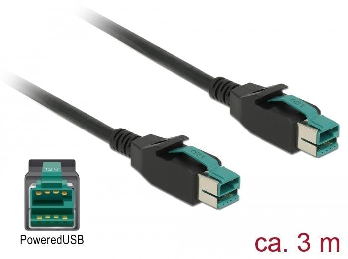 Delock 85494 PoweredUSB kabel, 3 meter
