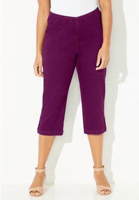 Plus Size Women's Everyday Capri with Sparkle Hem by Catherines in Deep Berry (Size 5XWP)