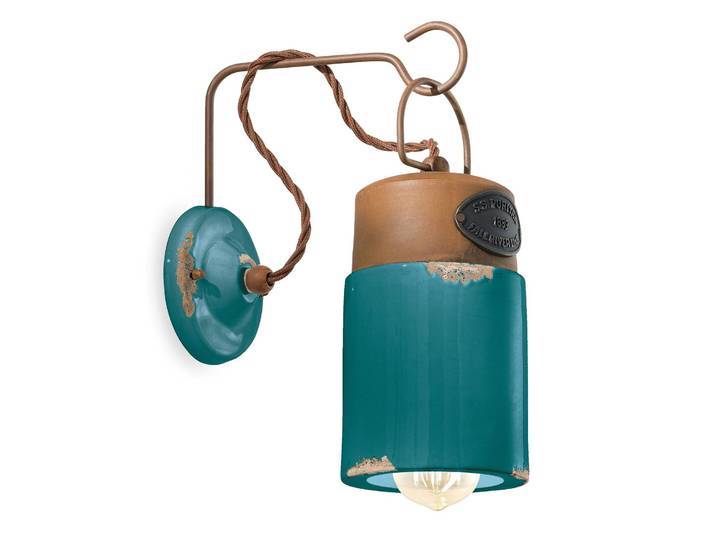 Wandlamp C1621, dimbaar, groen, Woon-/ Eetkamer, Keramiek, Vintage, wandlamp