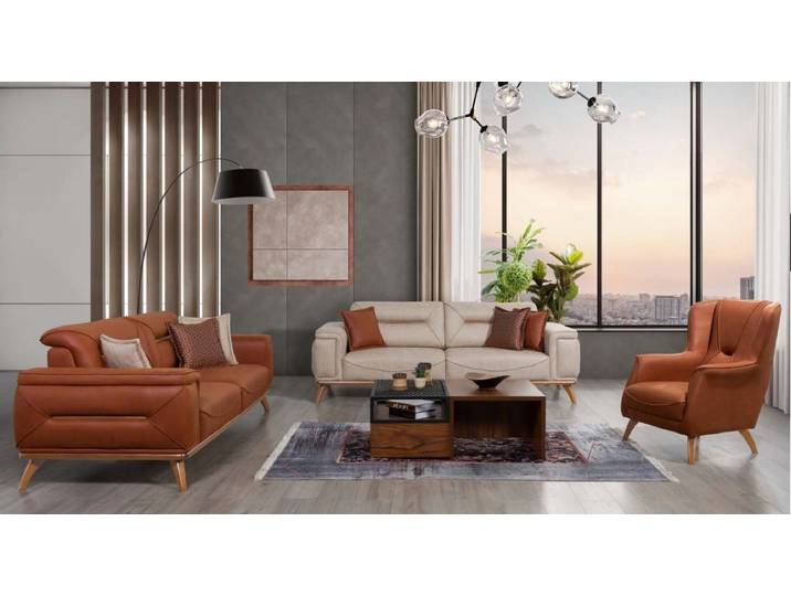 JVmoebel Polstergarnitur Wohnzimmer Designer Sitzmöbel Sofagarnituren 3+3+1, (3-tlg)
