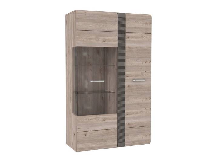 Newroom Vitrine Nelson Eiche 95 cm Vitrine Nelson Eiche Modern Vitrinenschrank Glasvitrine Wohnzimmer