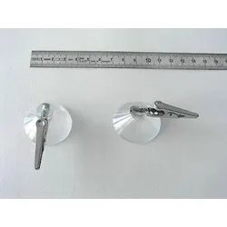 100 Saugnapf mit Krokodilklammer, 37 mm, Klammer quer, Kunststoff, Metall