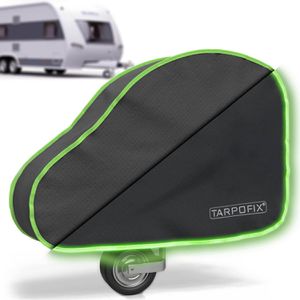 Tarpofix Deichselabdeckung DH4, mit Reflexstreifen, 92 x 58 cm, 4-Lagen-Verbund, schwarz, für Anhänger & Wohnwagen
